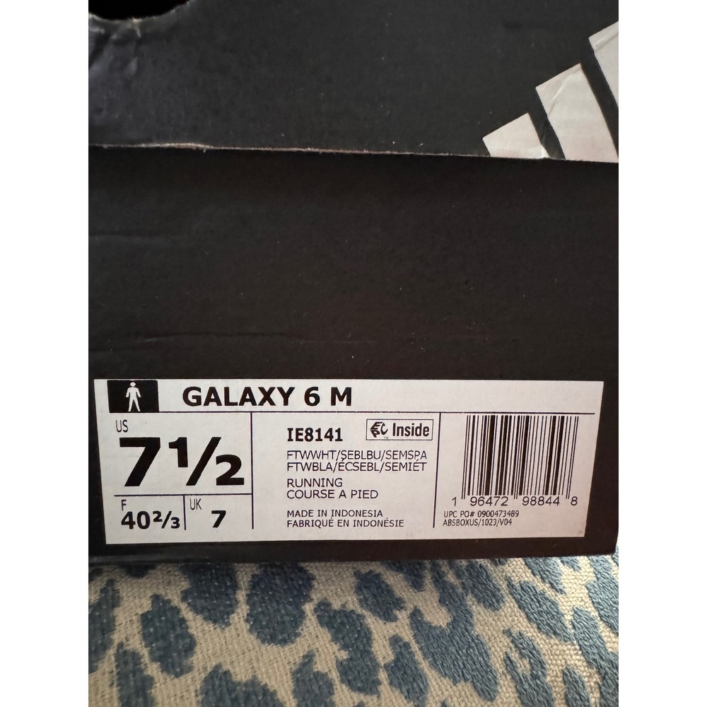 Adidas Galaxy 6 M Mens White Blue Running Shoes Sneakers IE8141 Size 7.5 - Picture 3 of 9